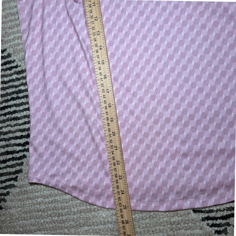 Bad Birdie Women's Sleeveless Golf Polo Pink Geo Print L NWT MSRP$78 - Picture 7 of 7